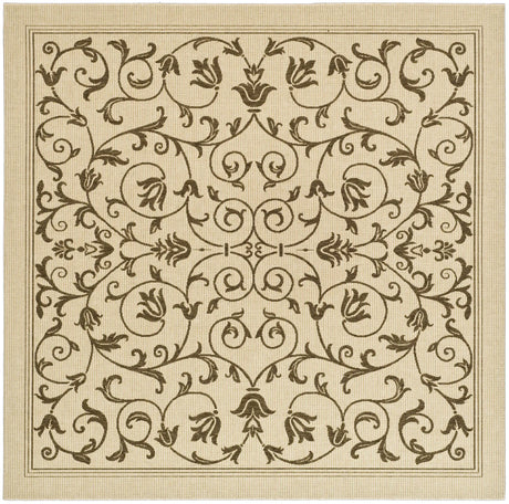 Safavieh Courtyard 6'-7" x 6'-7" Rug in Natural / Brown