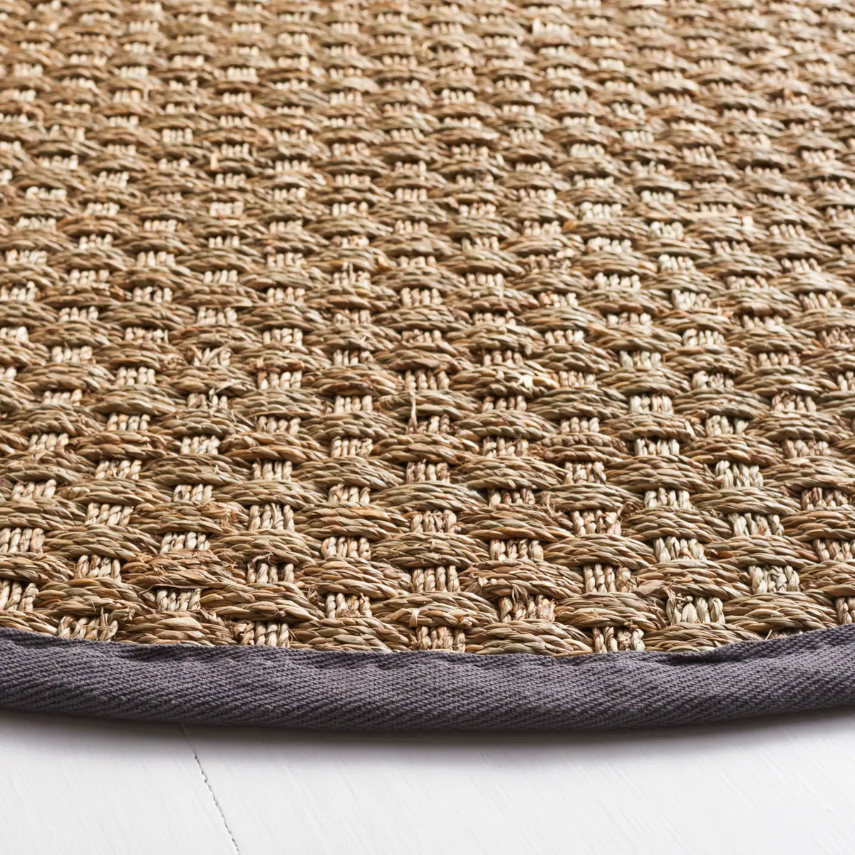 Safavieh Natural Fiber 6'-0" x 6'-0" Rug in Natural / Dark Grey
