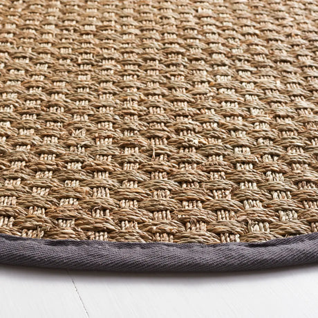 Safavieh Natural Fiber 6'-0" x 6'-0" Rug in Natural / Dark Grey