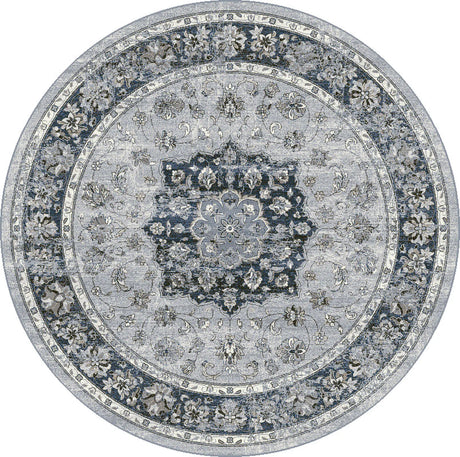 Dynamic Rugs Ancient Garden 57559 Silver / Blue Rugs - Round