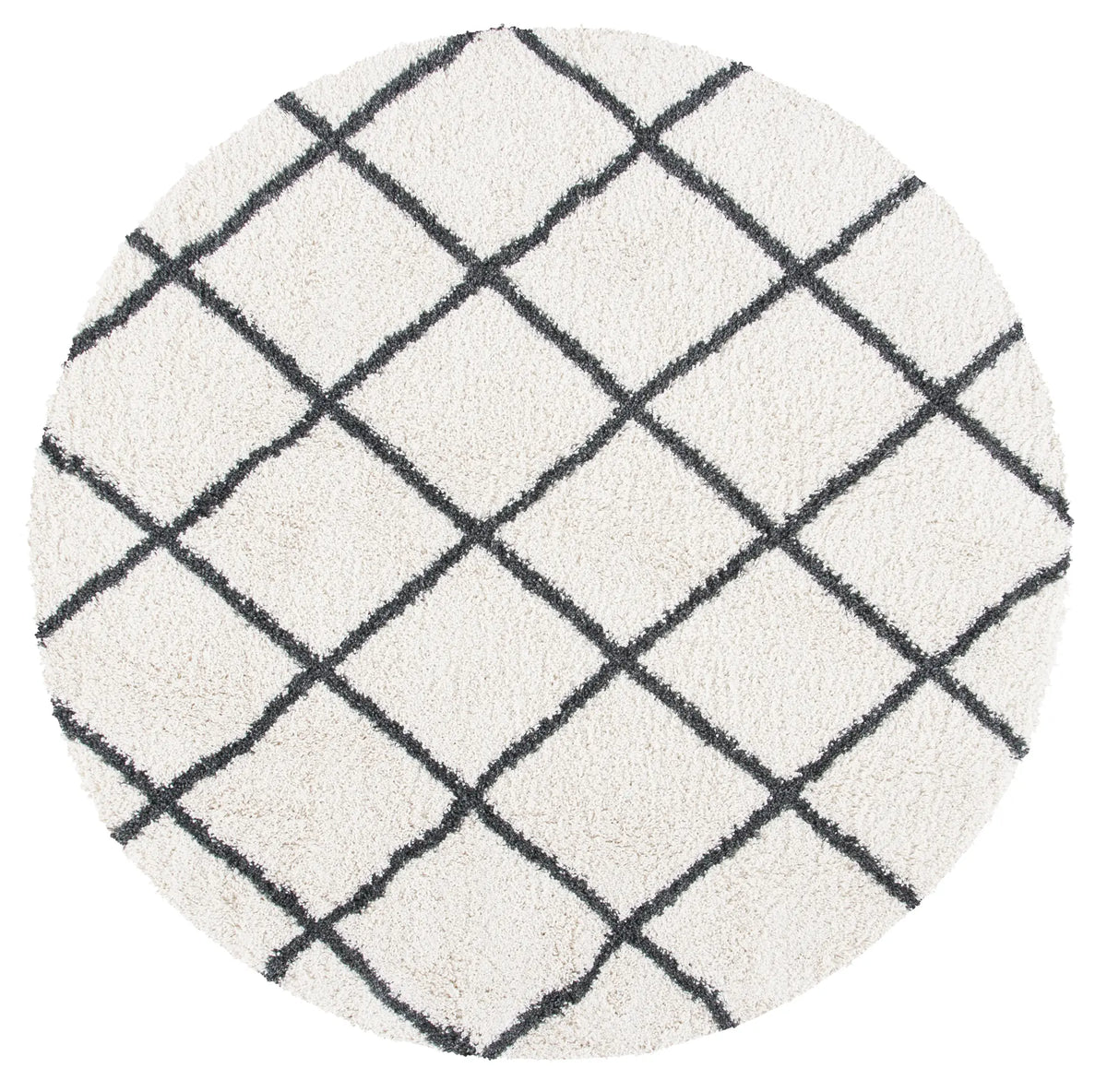 Safavieh Hudson Shag 7'-0" x 7'-0" Rug in Ivory / Dark Grey