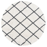 Safavieh Hudson Shag 7'-0" x 7'-0" Rug in Ivory / Dark Grey