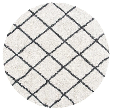 Safavieh Hudson Shag 7'-0" x 7'-0" Rug in Ivory / Dark Grey