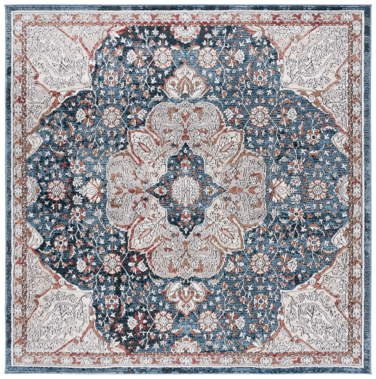 Safavieh Rosewood 6'-7" x 6'-7" Rug in Ivory / Blue