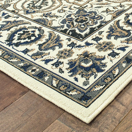 Oriental Weavers Sphinx Marina 1248W Ivory / Navy Rugs - corner detail