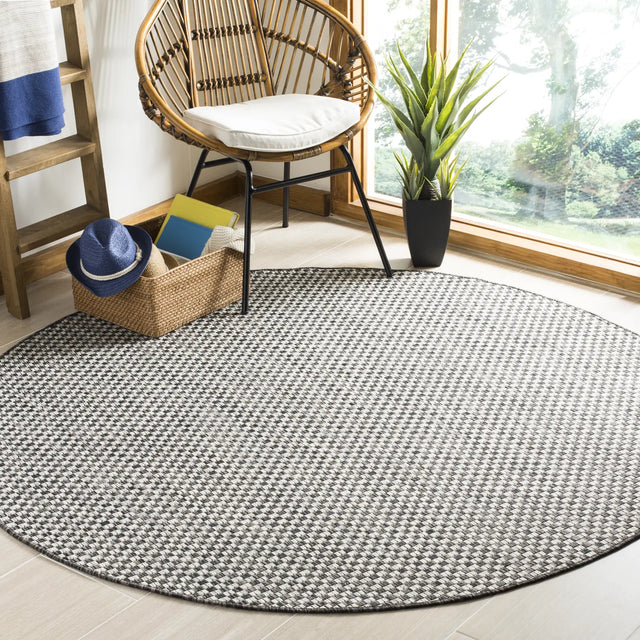 Safavieh Courtyard 10'-0" x 10'-0" Rug in Black / Light Grey