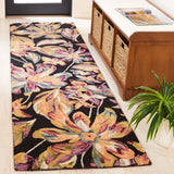 Safavieh Blossom 2'-3" x 8'-0" Rug in Black / Plum