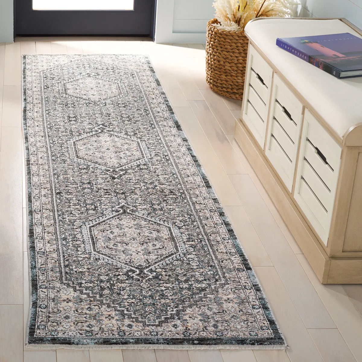 Safavieh Artifact 2'-2" x 8'-0" Rug in Grey / Black