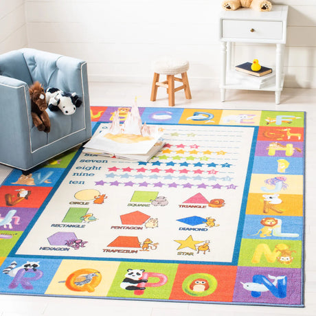 Safavieh Kids Playhouse 200 5'-5" x 7'-7" Rug in Beige / Blue