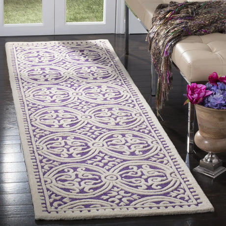 Safavieh Cambridge 2'-6" x 12'-0" Rug in Purple / Ivory