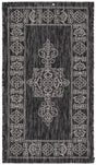 Safavieh Courtyard 2'-0" x 3'-7" Rug in Black / Ivory