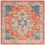 Safavieh Journey 6'-7" x 6'-7" Rug in Rust / Blue Ivory