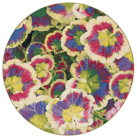 Safavieh Barbados 500 6'-6" x 6'-6" Rug in Black Green / Purple