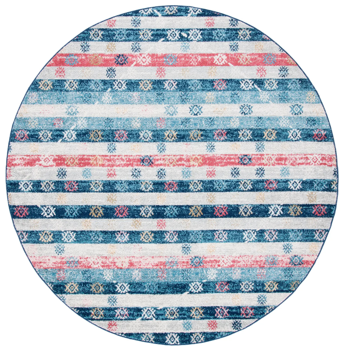 Safavieh Madison 700 6'-7" x 6'-7" Rug in Navy / Ivory