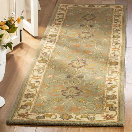 Safavieh Heritage 2'-3" x 10'-0" Rug in Light Green / Beige