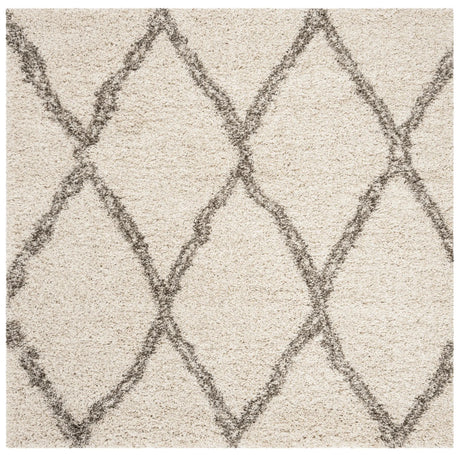 Safavieh Hudson Shag 5'-0" x 5'-0" Rug in Ivory / Grey