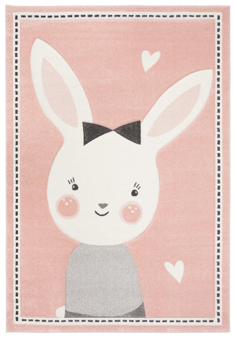 Safavieh Carousel Kids 100 4'-0" x 6'-0" Rug in Pink / Ivory