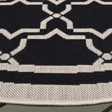 Safavieh Courtyard 6'-7" x 6'-7" Rug in Black / Beige