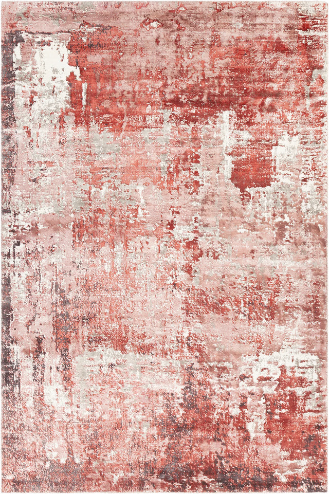 Chandra Dawn DAW-52301 Red / White / Brown / Gray rug, flat view