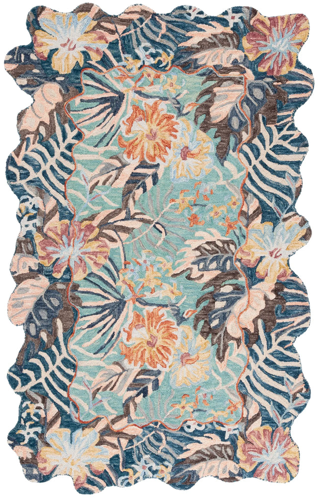 Safavieh Jardin 4'-0" x 6'-0" Rug in Navy / Turquoise