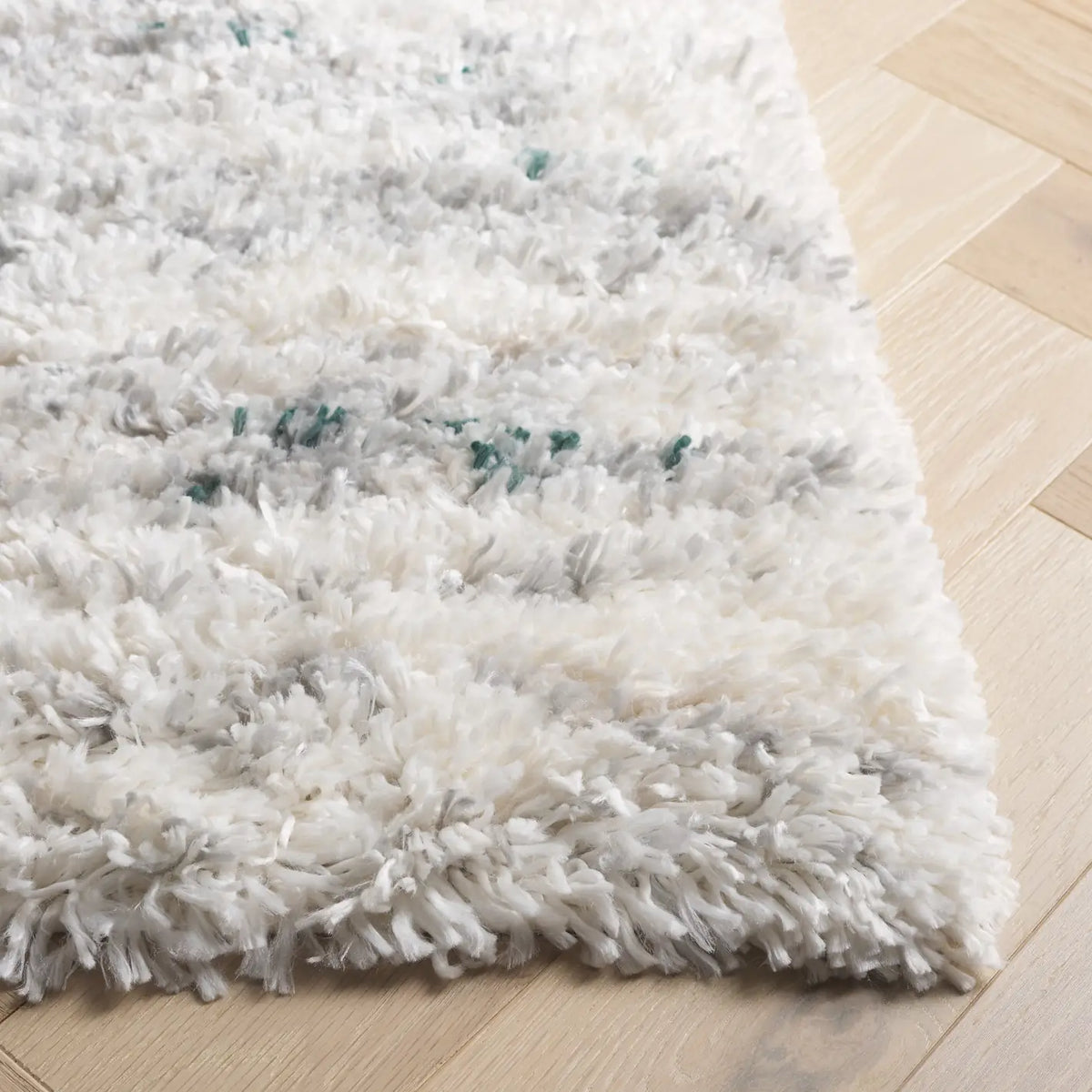 Safavieh Fontana Shag  800 4'-0" x 6'-0" Rug in Ivory / Green
