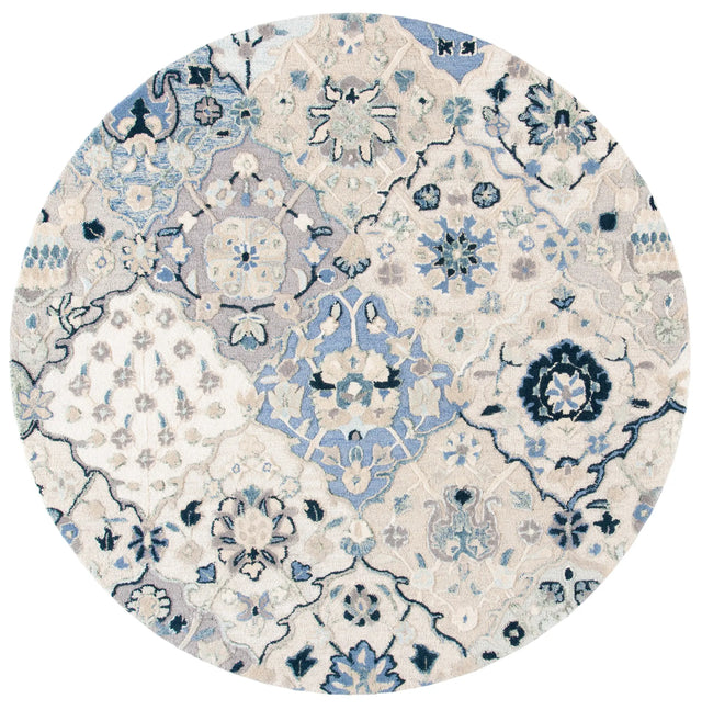 Safavieh Glamour 6'-0" x 6'-0" Rug in Beige / Blue