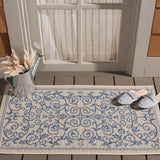Safavieh Courtyard 2'-0" x 3'-7" Rug in Natural / Blue