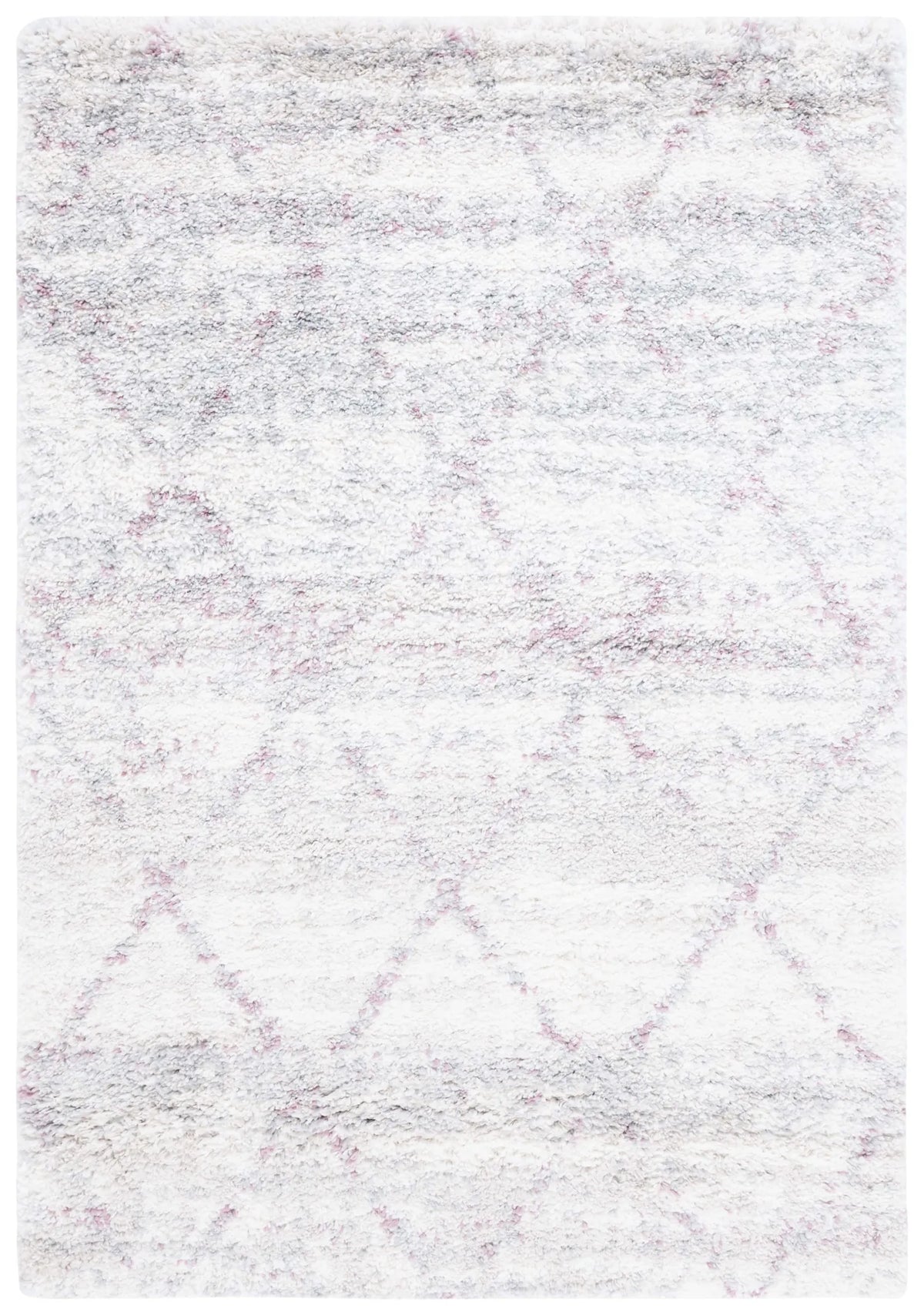Safavieh Fontana Shag  800 4'-0" x 6'-0" Rug in Pink / Ivory