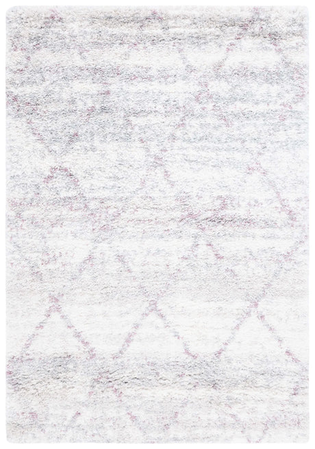 Safavieh Fontana Shag  800 4'-0" x 6'-0" Rug in Pink / Ivory