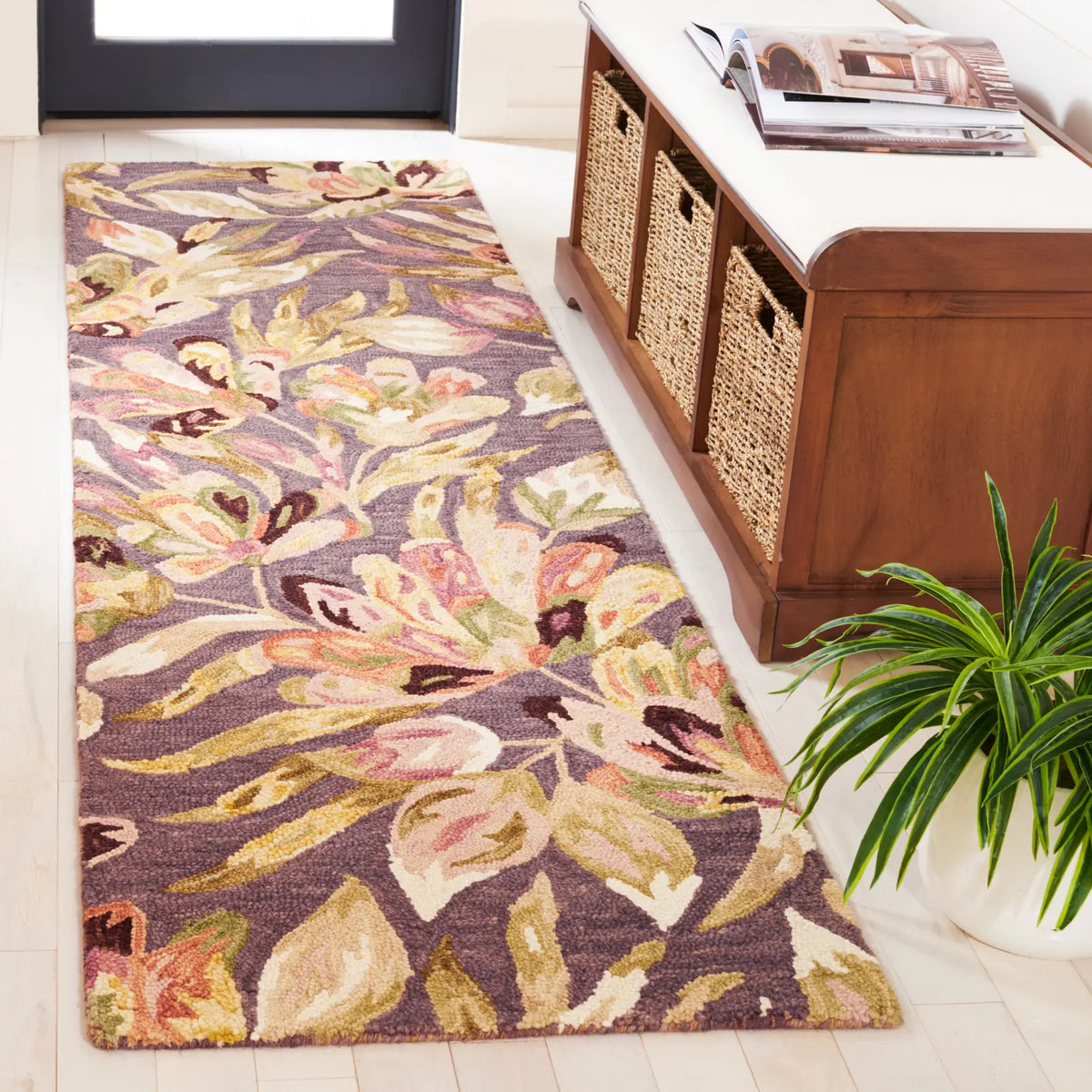 Safavieh Blossom 2'-3" x 8'-0" Rug in Purple / Sage