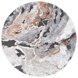 Safavieh Cyrus Shag 6'-7" x 6'-7" Rug in Dark Grey / Orange