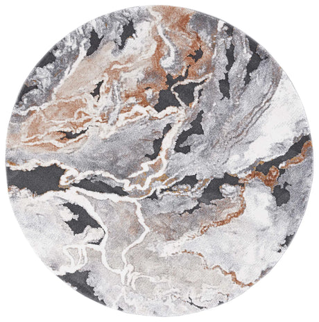 Safavieh Cyrus Shag 6'-7" x 6'-7" Rug in Dark Grey / Orange