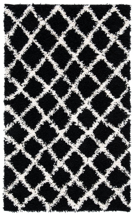 Safavieh Sgd-Dallas Shag 3'-0" x 5'-0" Rug in Black / Ivory