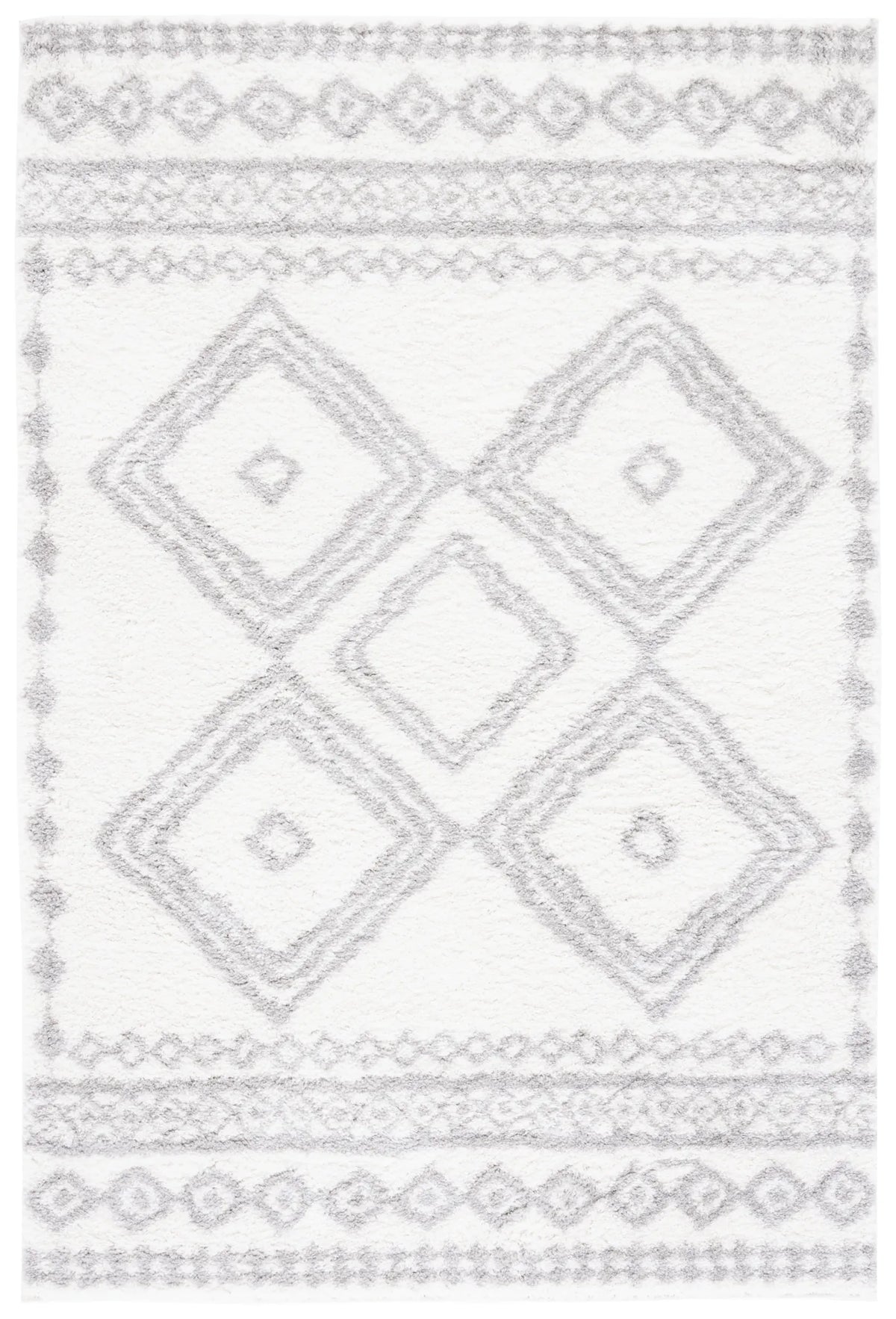 Safavieh Berber Shag 4'-5" x 6'-5" Rug in Ivory / Grey
