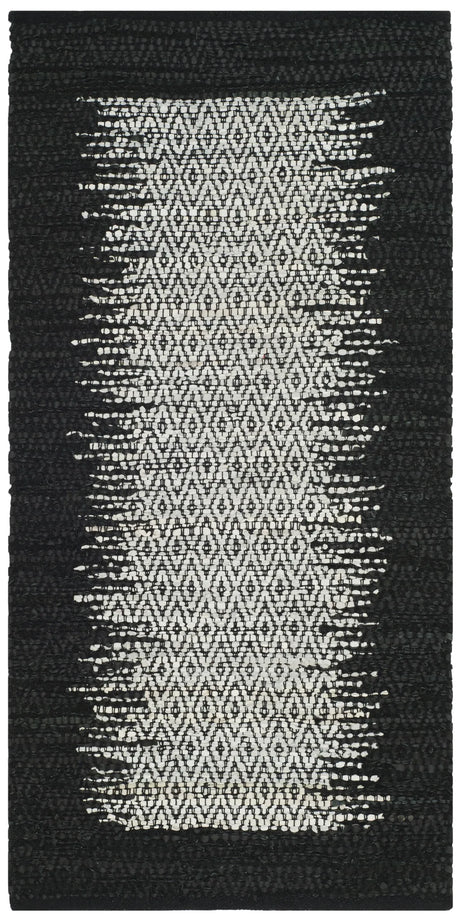 Safavieh Vintage Leather 2'-0" x 3'-0" Rug in Light Grey / Black