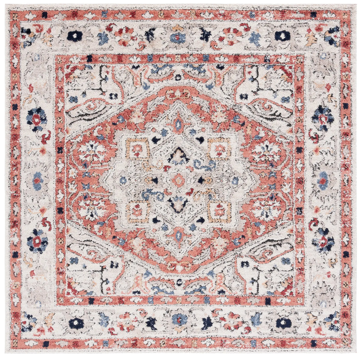 Safavieh Luna 6'-7" x 6'-7" Rug in Beige / Rust