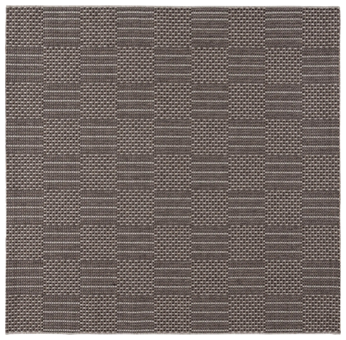 Safavieh Sisal All-Weather 6'-7" x 6'-7" Rug in Black / Grey