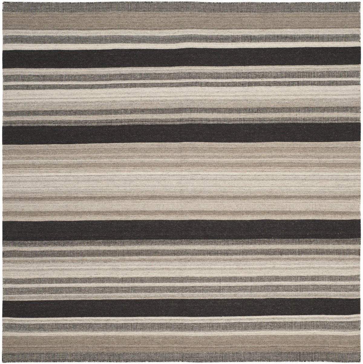Safavieh Dhurries 6'-0" x 6'-0" Rug in Natural / Black