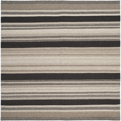 Safavieh Dhurries 6'-0" x 6'-0" Rug in Natural / Black