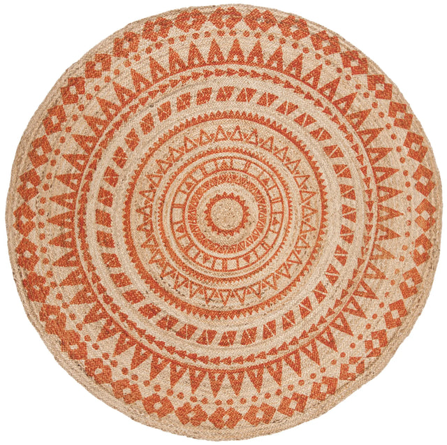 Safavieh Natural Fiber 8'-0" x 8'-0" Rug in Orange / Natural