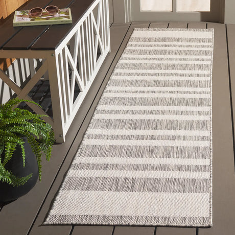 Safavieh Beach House 2'-0" x 8'-0" Rug in Grey / Ivory
