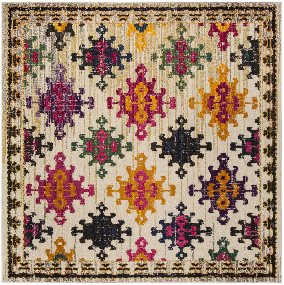 Safavieh Monaco 6'-7" x 6'-7" Rug in Ivory / Multi