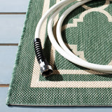Safavieh Courtyard 4'-0" x 5'-7" Rug in Dark Green / Beige