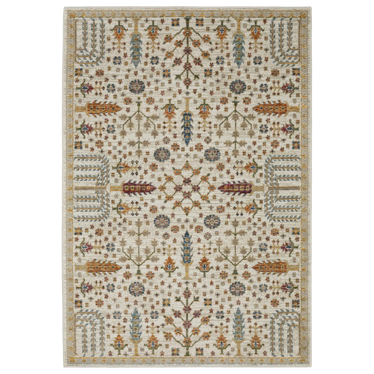 Oriental Weavers Sphinx Andorra 2449B Ivory/ Multi Rug - main flat