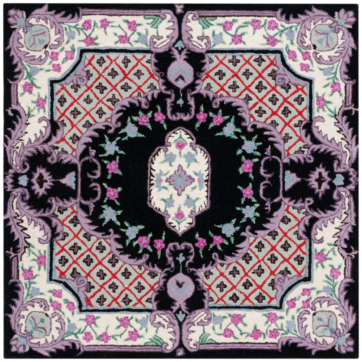 Safavieh Bellagio 5'-0" x 5'-0" Rug in Black / Ivory