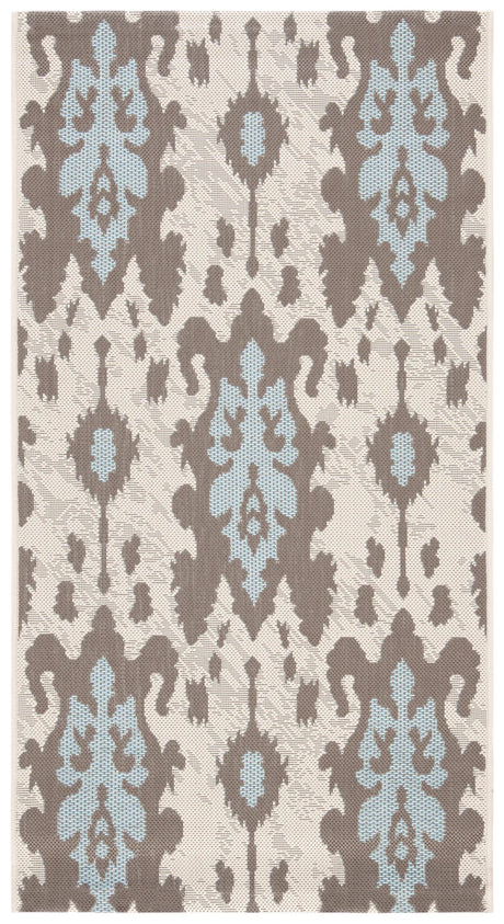 Safavieh Courtyard 2'-7" x 5'-0" Rug in Beige Dk Beige / Aqua Weft