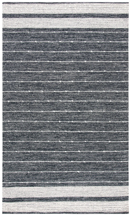 Safavieh Striped Kilim 4'-0" x 6'-0" Rug in Black / Ivory