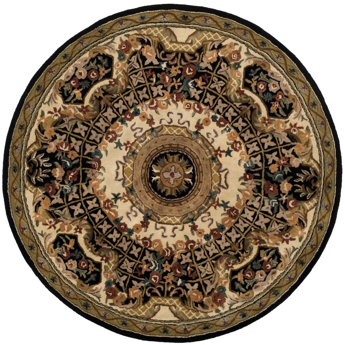 Safavieh Classic 6'-0" x 6'-0" Rug in Black / Gold