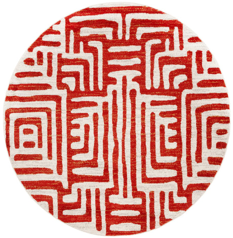 Safavieh Amsterdam 5'-1" x 5'-1" Rug in Ivory / Terracotta