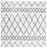 Safavieh Berber Shag 6'-7" x 6'-7" Rug in Ivory / Grey